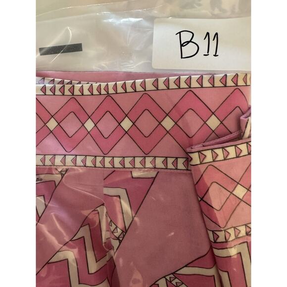 EMILIO PUCCI Silk skirt Zigzag pattern pink Sz US 14 - Picture 13 of 13